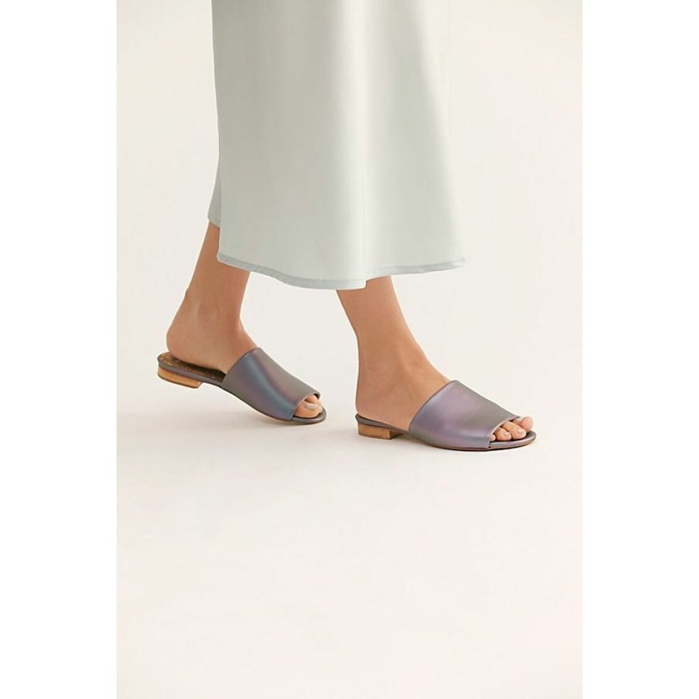Sydney Brown Vegan Slide Sandals Electric Purple Womens Size 39 New